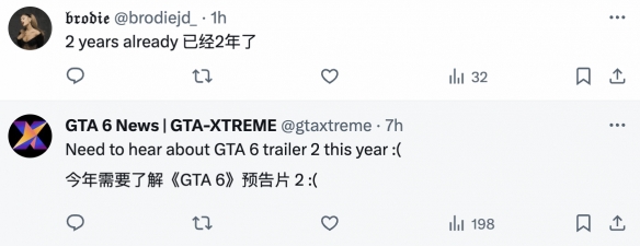 距R星官宣《GTA6》正开发已两年 首支预告等了22个月