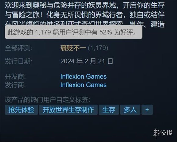 《夜莺传说》Steam褒贬不一！目前好评率只有52%