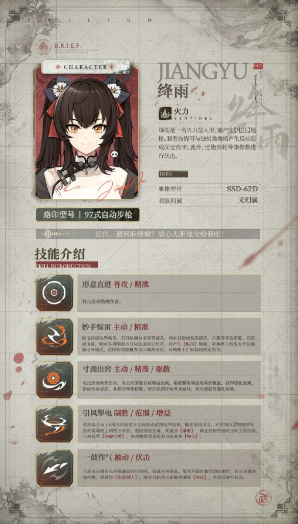 《少女前线2追放》绛雨角色图鉴