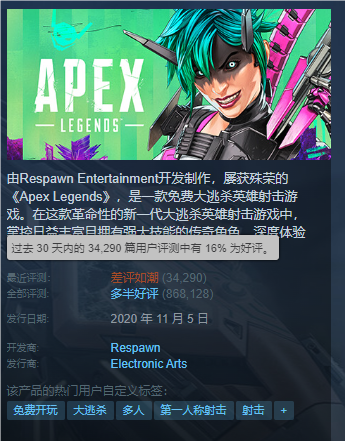 只改个通行证，《APEX英雄》怎么就“差评如潮”了？-绿好游