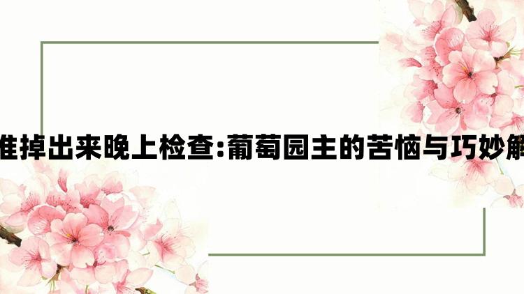 葡萄不准掉出来晚上检查:葡萄园主的苦恼与巧妙解决方案