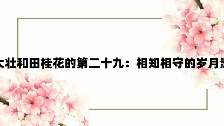 杨大壮和田桂花的第二十九：相知相守的岁月流转